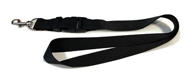 1x Schlüsselband Lanyard Schlüsselbänder 25mm ohne Druck unbedruckt - schwarz