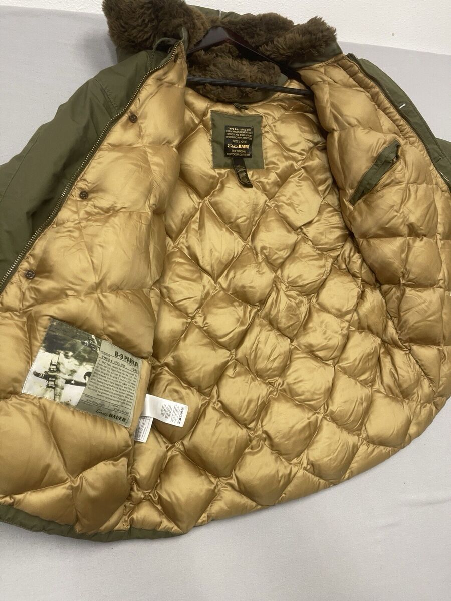 Eddie Bauer B-9 3155 Hooded Military Parka Coat Men's L SZ Eddie Bauer B-9 3155 Hooded Military Parka Coat Men's L SZ