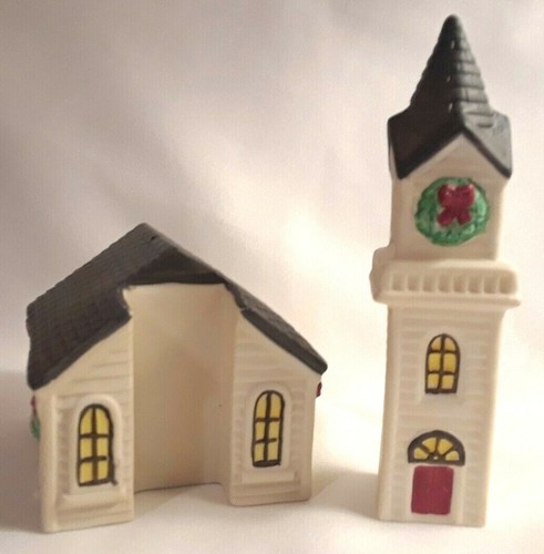 Church Salt Pepper Shakers Steeple Christmas Holiday Roman Inc. - Picture 2 of 7