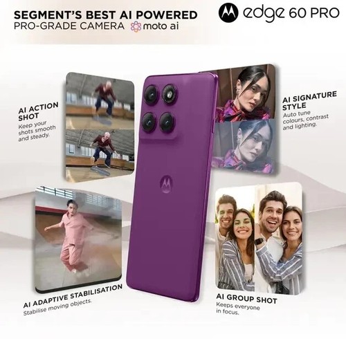 MOTOROLA Moto Edge 60 Pro 5G-Factory Unlocked-Global-8GB 256GB-Sparkling Grape - Picture 8 of 18