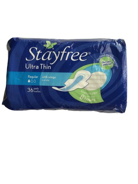 Stayfree Ultra thin regular with wings pads-36 ct (380041040006)