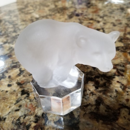 Vintage Goebel Crystal Glass Polar Bear Figurine (Crystale Collection) 1985 - Picture 2 of 5