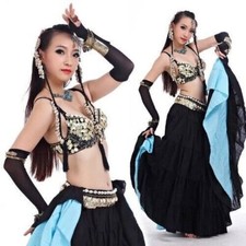 2023 Women Tribal Style Belly Dance Costume Outfit 2 Pics Suit of Bras Belt