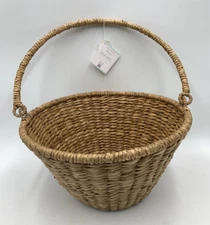 Pottery Barn Kids Natural Seagrass Iron Frame Easter Basket Large 18.5" #U110