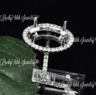 0.75 ct 14k Solid White Gold Ladies Semi Mount Diamond Ring  fit 15x11mm VS1 F — photo 5