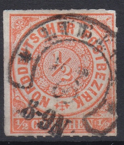 == Ad Norddeutscher Federazione Mi. 3 stamped horseshoe stamp ==