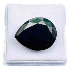 14.51 Cts Black Moissanite 17.5x14mm Pear Cut Huge Top Quality Loose Gemstone