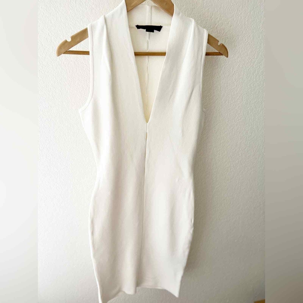 alexander wang white cut out dress Alexander Wang White Cutout Knit Bodycon Mini Dress Size Small