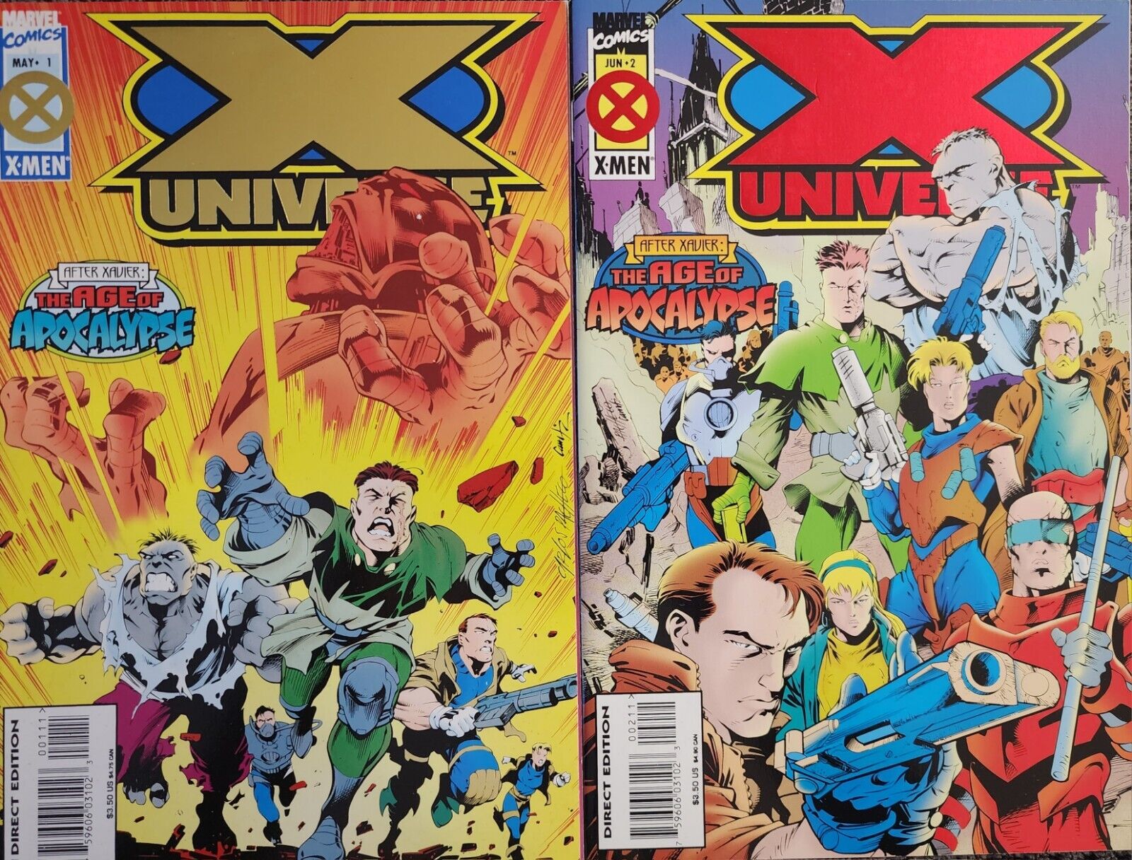 X-Universe #1, 2 Age Of Apocalypse After Xavier Marvel Comic Book KEY X-Men Gwen