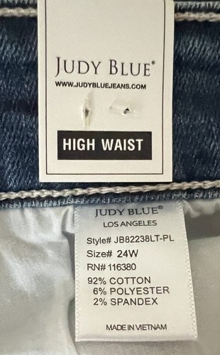 Judy Blue Medium Wash Boyfriend Fit High Waist Jeans Size 24W NWT - Picture 5 of 7