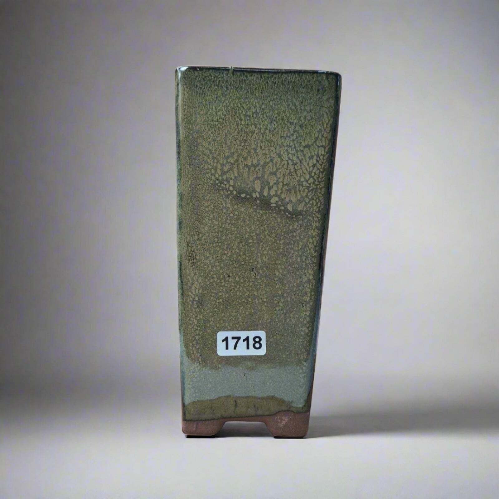 7cm Glazed Bonsai Pot | Cascade | 7cm x 15cm | Green