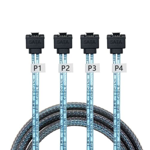 Cable de placa base de datos SAS 4.0 4 puertos SATA a SATA curva interior SSD - Imagen 3 de 18