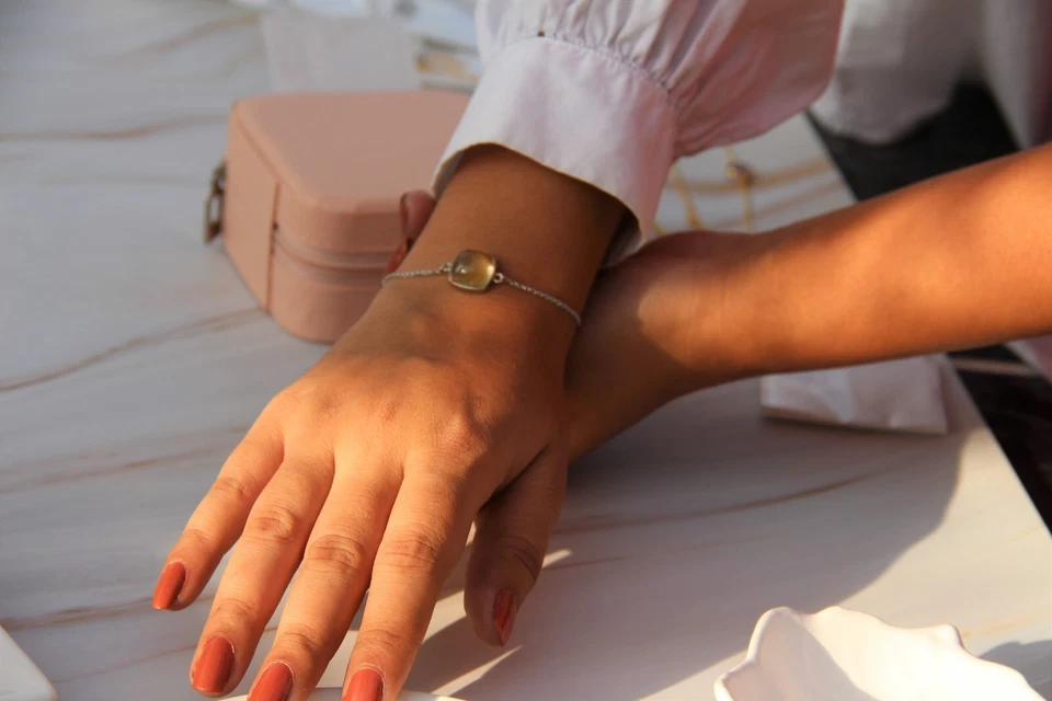 Natural Cushion cut Lemon quartz bracelet made In 925 Silver gift for women - Image 3 of 4