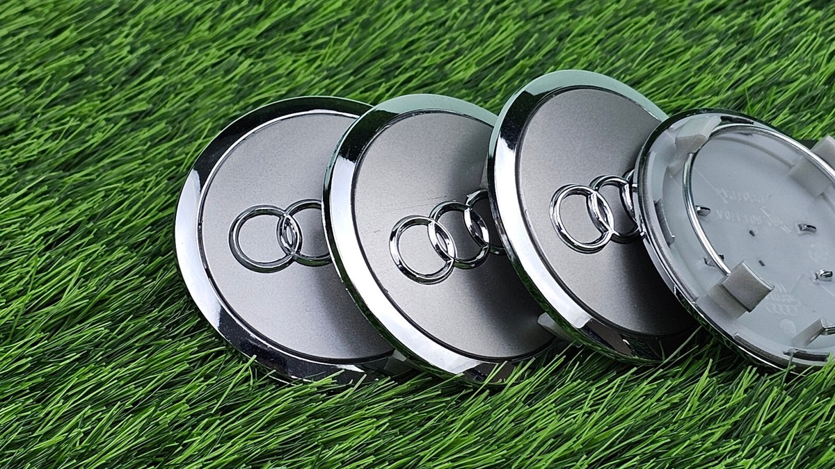 Fit for Audi Gray Chrome Wheel Center Hub Caps Emblem 4pcs 69mm | eBay