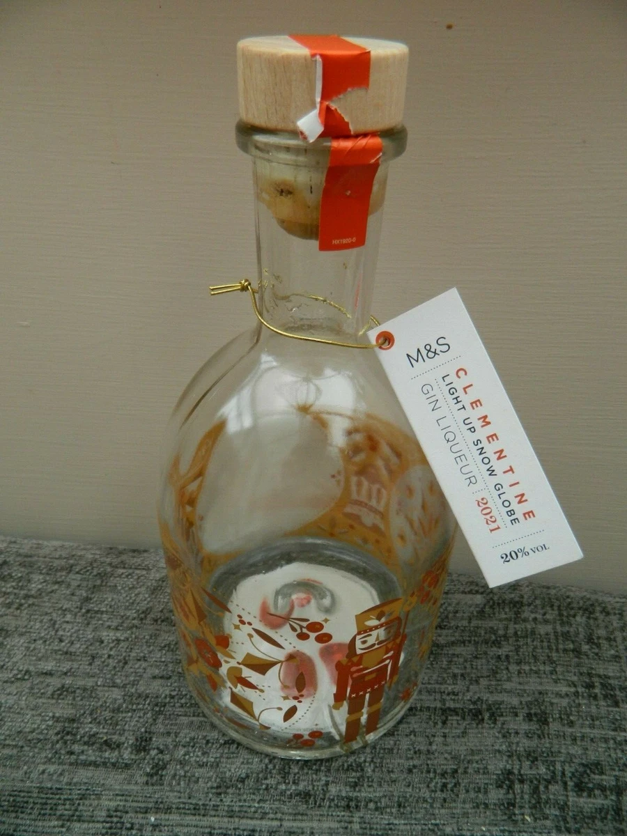 M S 2021 Light Up Snow Globe Empty Gin Bottle Clementine 70cl