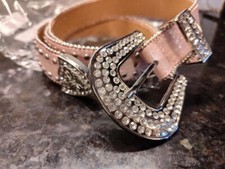 WESTERN PINK 43" Bling and Rhinestone belt and buckle