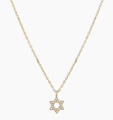 Diamant Davidstern Anhänger 14k massiv Gelbgold