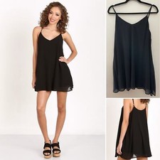 Show Me Your Mumu  Circus Minimalist Mini Little Black Dress Black Chiffon XS