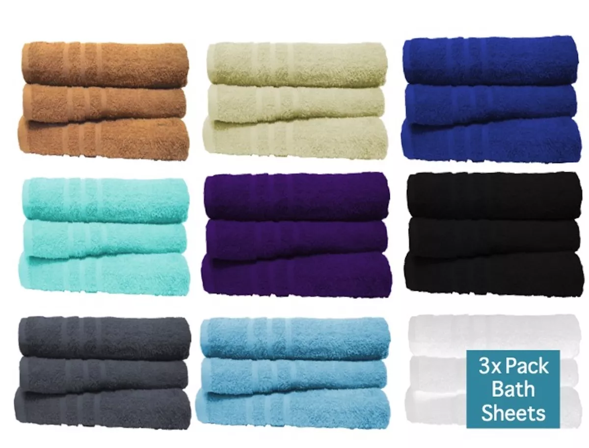 3 Piece Towels Bale Set Jumbo Bath Towels Sheets 100% Soft Cotton Bargain  Price