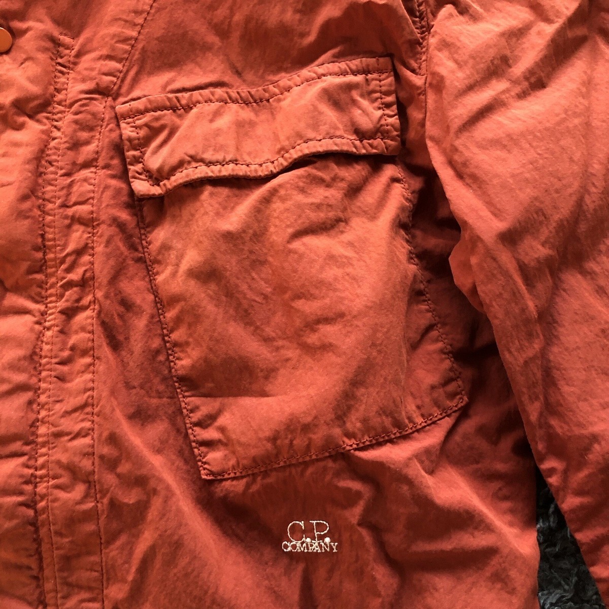 Rare CP Company Orange Goggle Jacket With Embossed Motif
