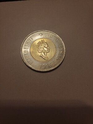 1996 Canadian 2 Dollar Coin Queen Elizabeth II & Polar Bear D.G. Regina