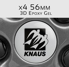 Knaus Caravan and Motorhome Stickers, Wheel Stickers, Epoxy 56mm, 3D Gel x4