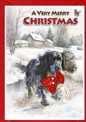 Cocker Spaniel Roan Hund Weihnachtskarte (4'' x 6'') - innen leer - von Starprint