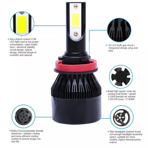 Kit de faros LED para Honda ELEMENT SC 2007-2008 H11 6000K bombillas blancas haz bajo - Imagen 5 de 12