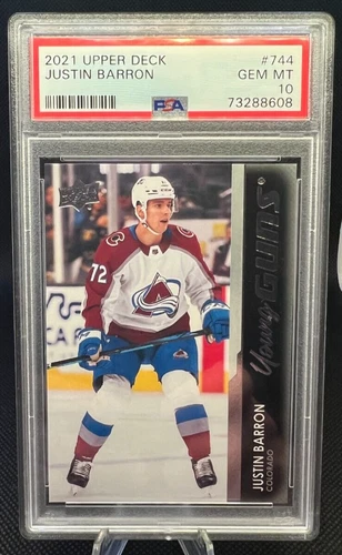 2021-22 Upper Deck Young Guns #744 Justin Barron (PSA 10)