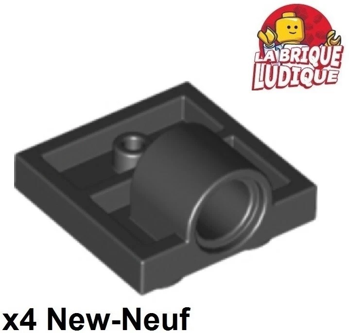 Lego X4 Platte Modifiziert 2X2 Mit Pinloch 1 Schwarz 10247 NEU - Bild 1 von 1