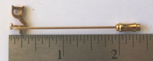 D.J. Stick Pin - Gold colored metal - Picture 4 of 4