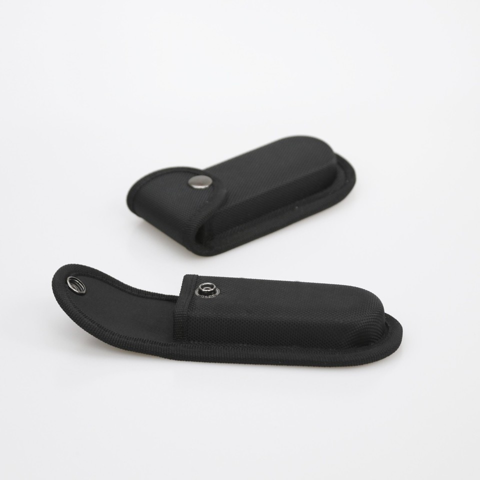 D2 Blade Black Handle Pocket Knife Nylon Case EDC Outdoor Folding Knife