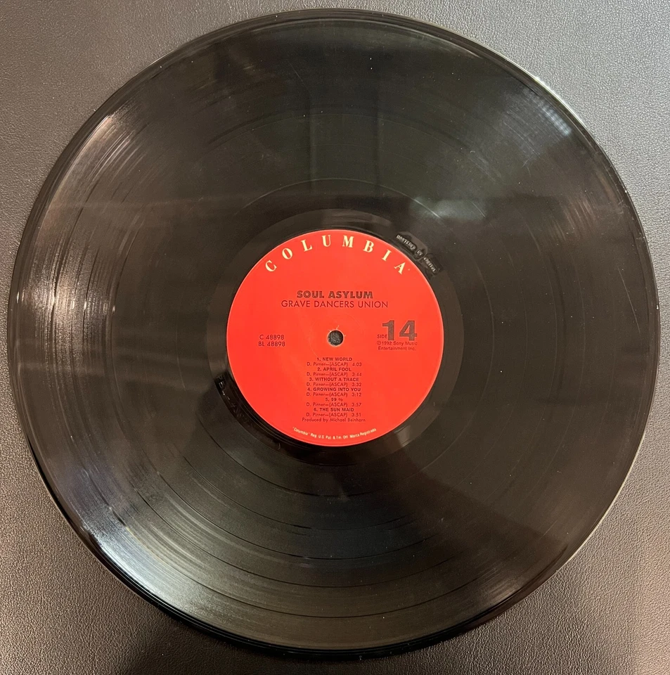 Soul Asylum Grave Dancers Union 1992 US Release Vinyl Columbia Label F/VG+! - Image 3 of 4