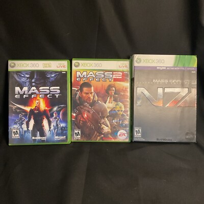 Mass Effect 1 2 & 3 Trilogy N7 Collectors Ed. BUNDLE LOT Microsoft Xbox 360 CIB