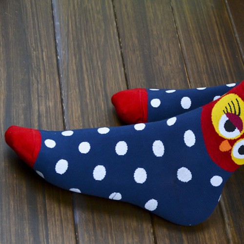 Women Cute 3D Cartoon Animals Striped Socks Owl Footprints Cotton Socks Floor - Picture 11 of 16