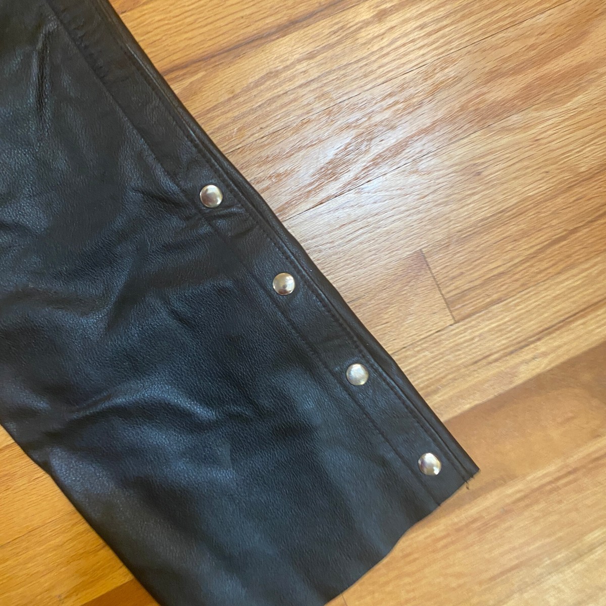 First Leather Motorcycle Chaps Sz Large Unisex Women's Men's Black