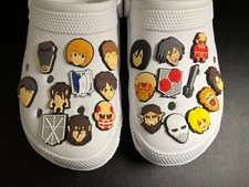 21 Pcs shoe charms for crocs Attack On Titan Giant Themes Characters Shoe Charms