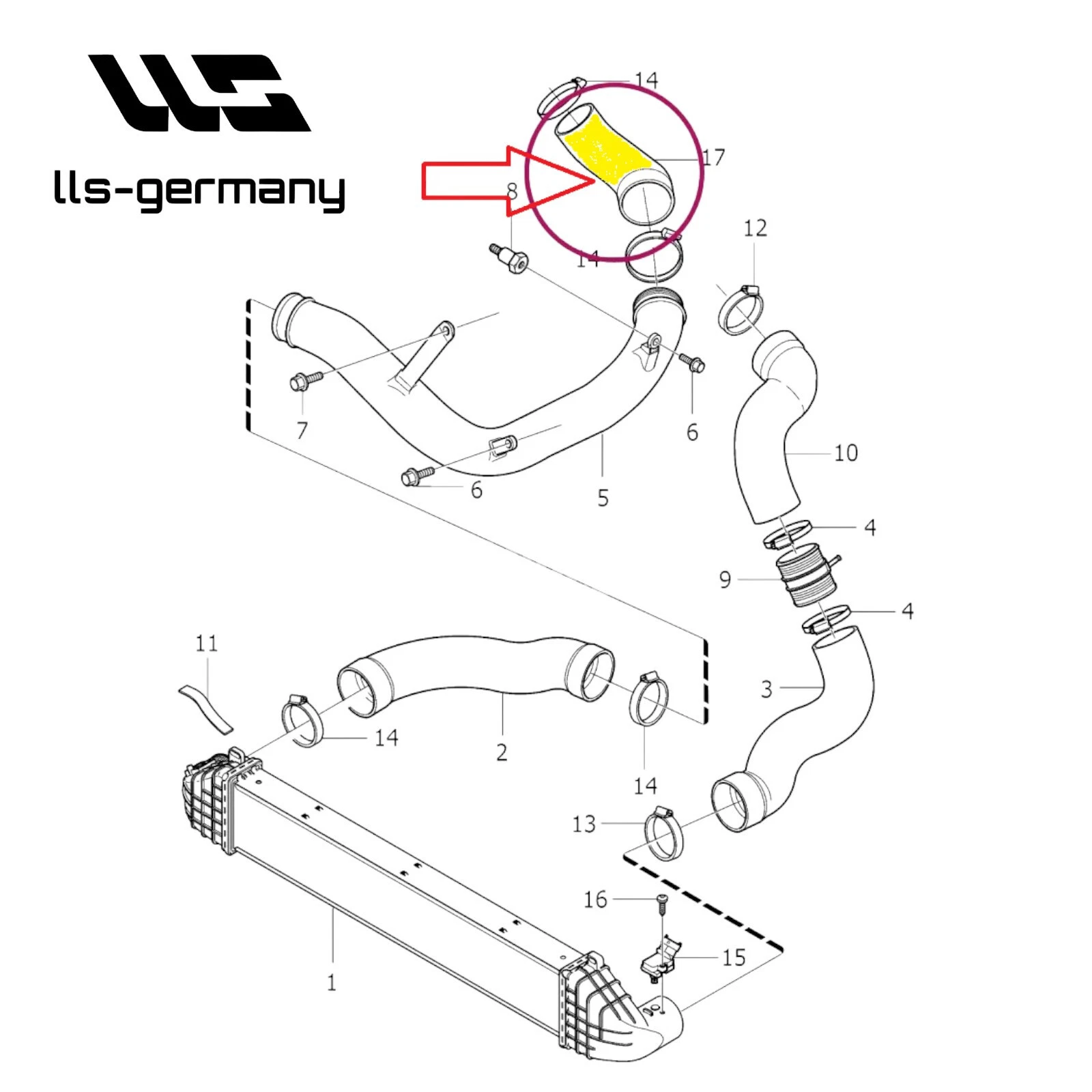 Turboschlauch Ladeluftschlauch für VOLVO S60 S80 V60 V70 XC60 XC70 2.4D 31370490 - Bild 5 von 5