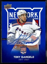 2025-26 UD New York Rangers Centennial Blue Auto Tony DeAngelo Auto #89