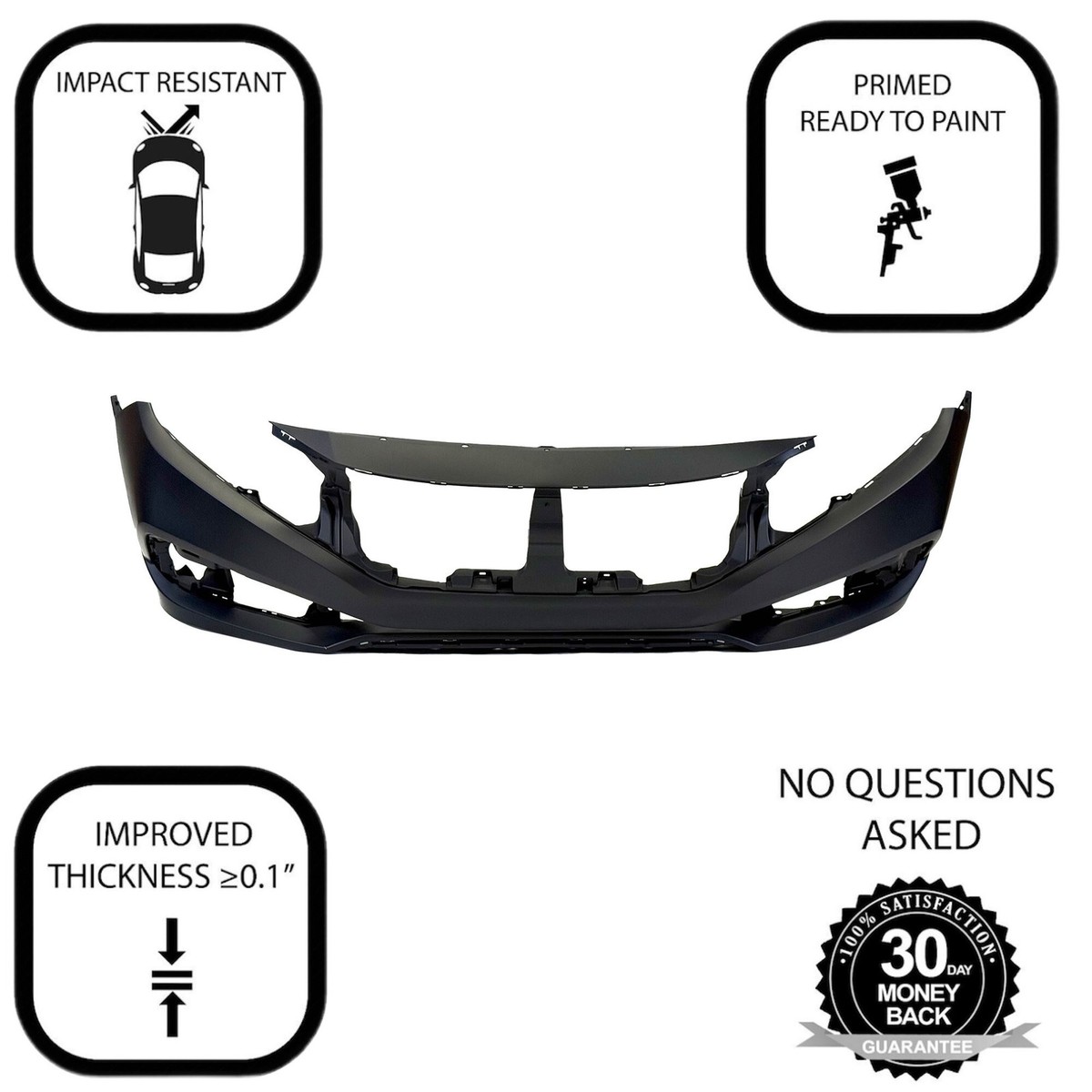 2019-2021 Honda Civic Turbo EX LX Front Bumper Cover HO1000322