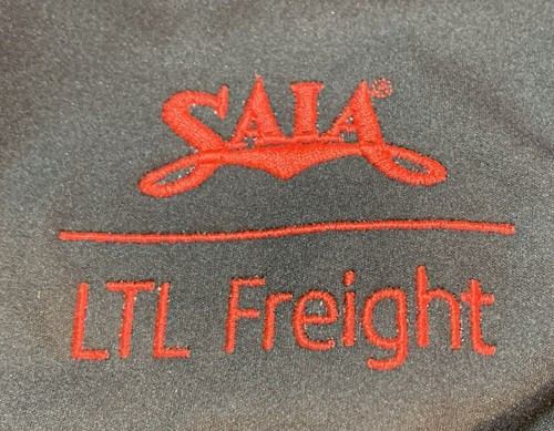Saia LTL Freight Ladies Medium Softshell Full Zip Jacket Embroidered Logo Black