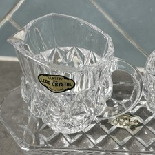 Vintage 25% LEAD CRYSTAL SUGAR BOWL AND MILK CREAMER JUG. Japan