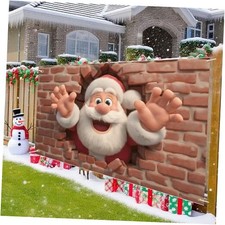 Merry Christmas Backdrop 71x43Inch Santa Claus Breaking Through the Wall