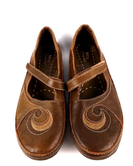 Spring Step Flats Women's Rindle Natural Mary Janes Shoes Brown Leather Size 10 - Image 2 of 4
