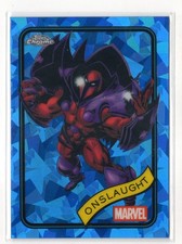 2025 Topps Marvel Chrome SAPPHIRE Base Card #68 Onslaught (X-Men Villain)