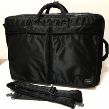 PORTER Tanker 3Way Briefcase Backpack Black Nylon 2Layer Yoshida Japan Used