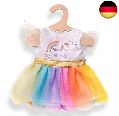 Heless 2850 - Kleid für Puppen im Einhorn Henri Design, Größe 35 - 45 cm