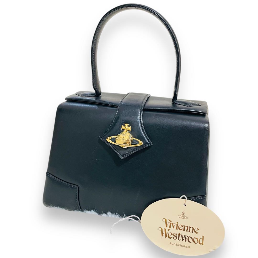 Vivienne Westwood Women Rare Genuine Leather Vanity Bag Orb Turn