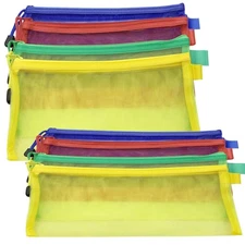 Mesh Cosmetic Bag with Zipper 8Pcs Multipurpose Nylon Mesh Makeup Bags