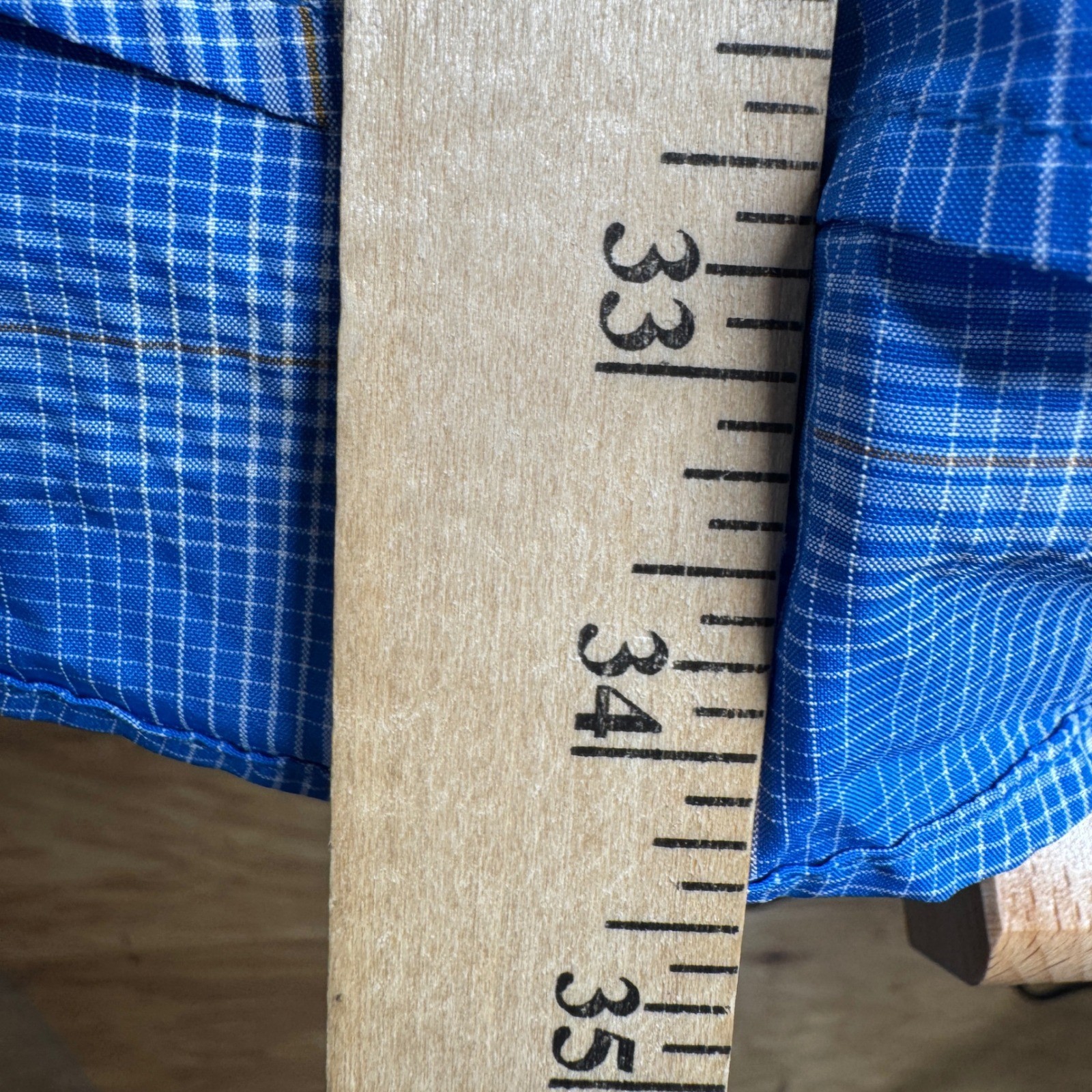 Duluth Trading Co. Mens Armachillo Cooling Long Sleeve Blue Plaid Shirt XL Tall